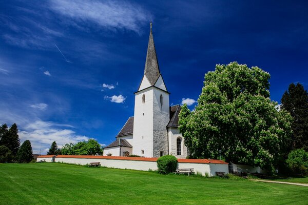 Church in Germany beautiful landscape