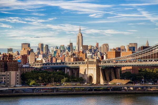 Puente de Brooklyn a Manhattan nueva York