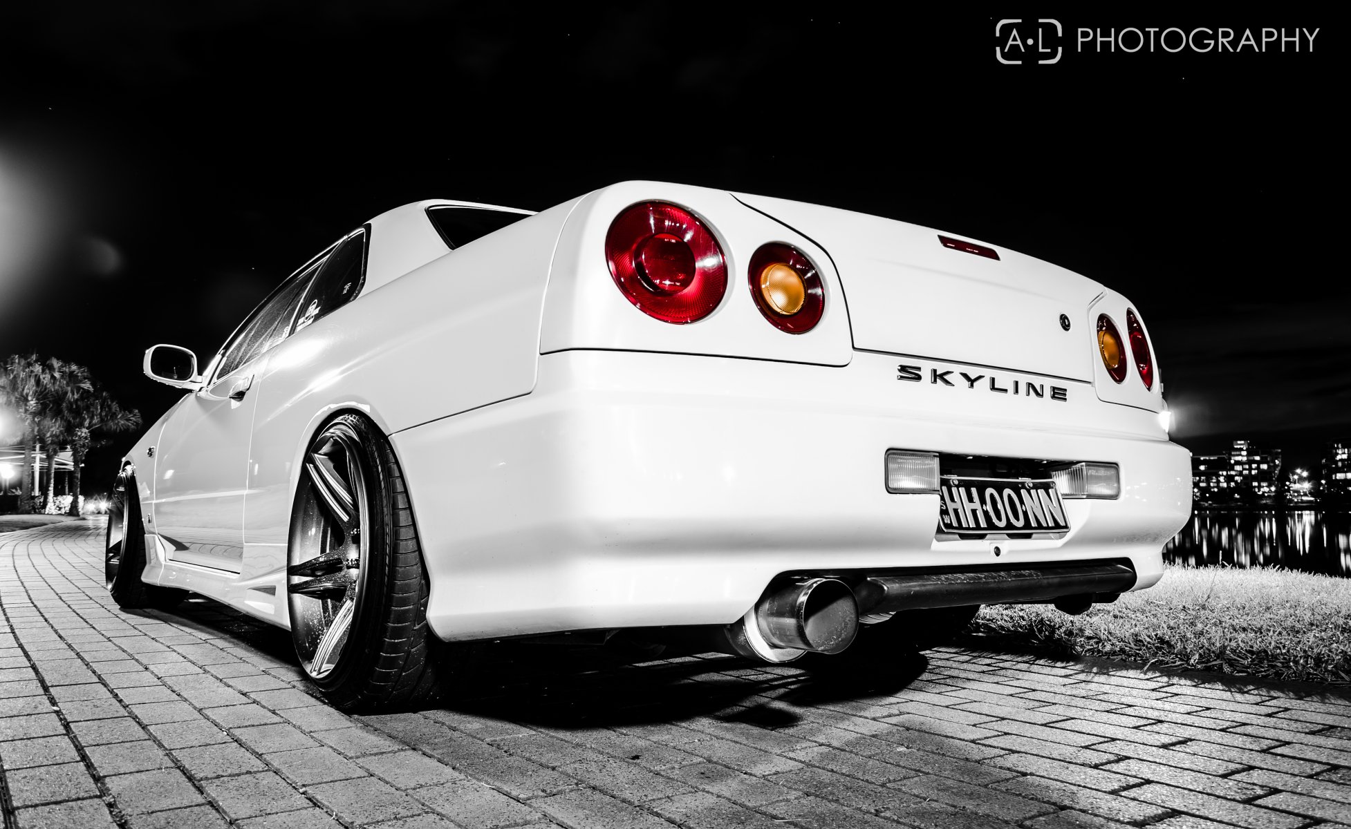 nissan skyline r34 nissan tuning biały noc skyline