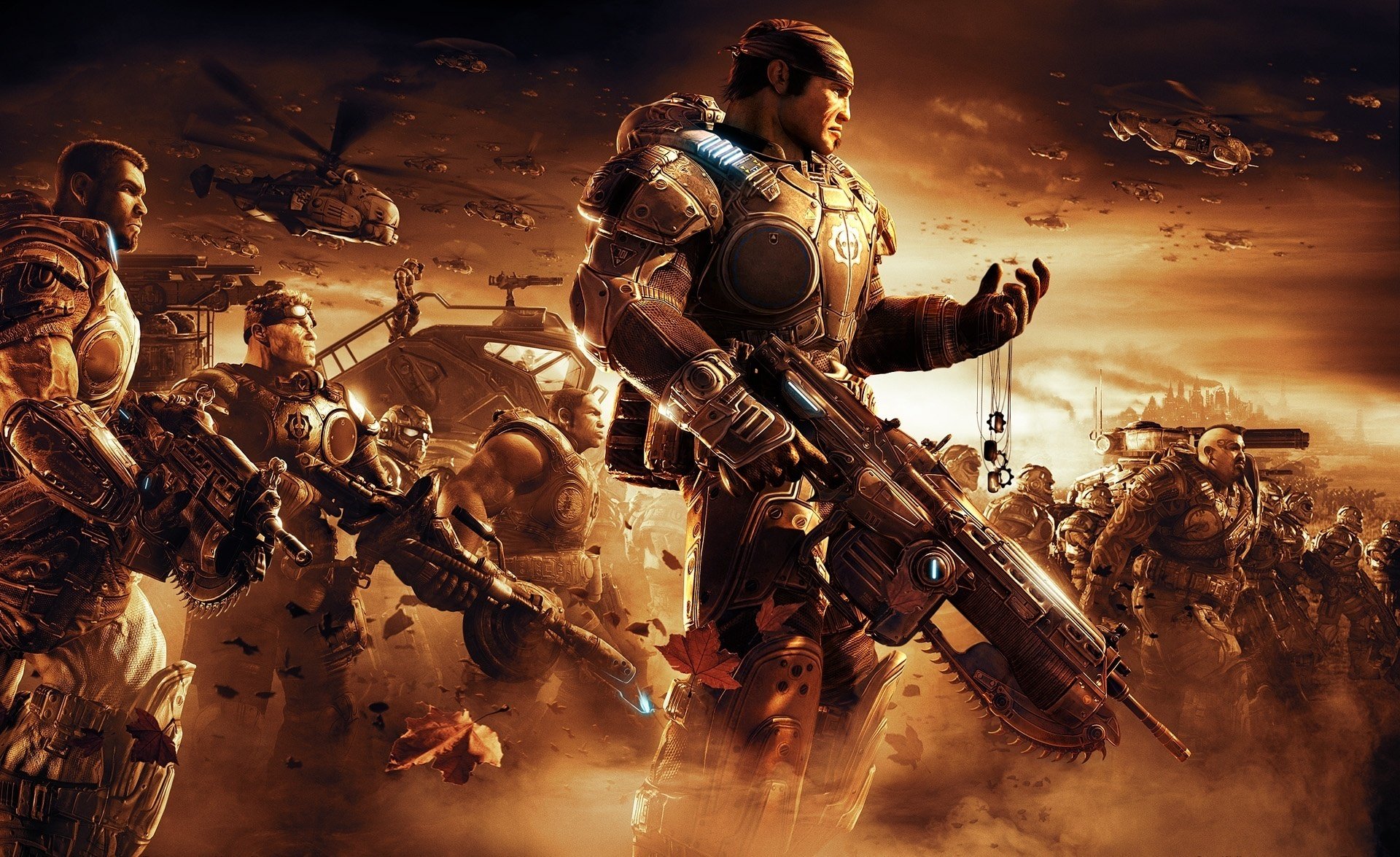 gears of war guerre soldats arme jeton talisman guerriers