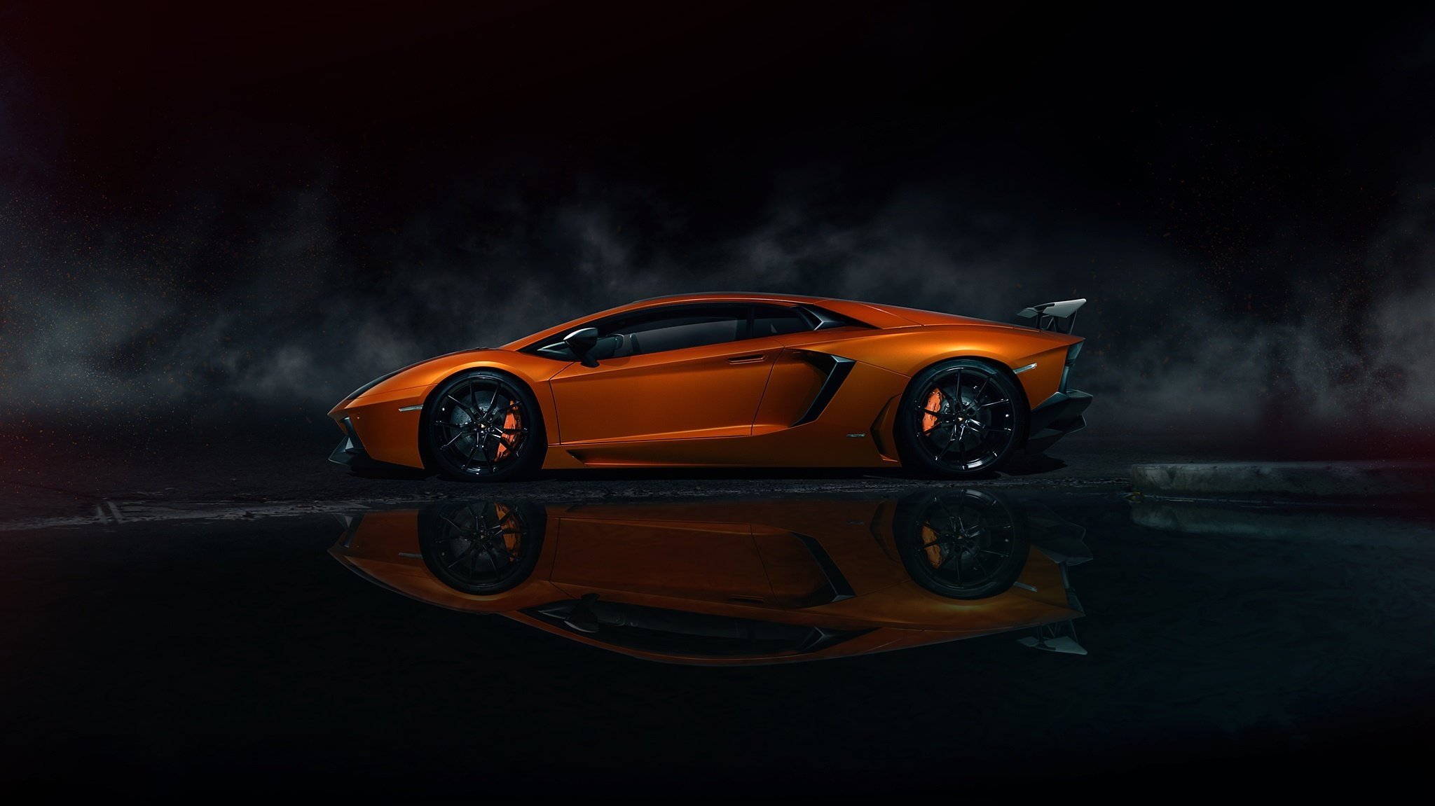 lamborghini aventador lp700-4 orange supersportwagen seite carporn