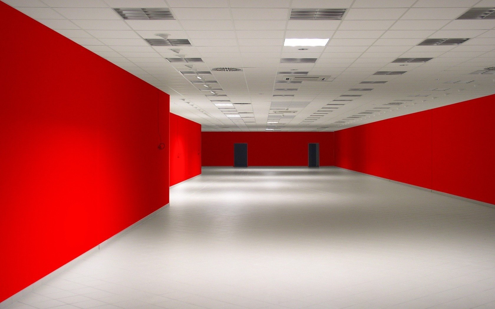 interior wall style red white the room corridor void