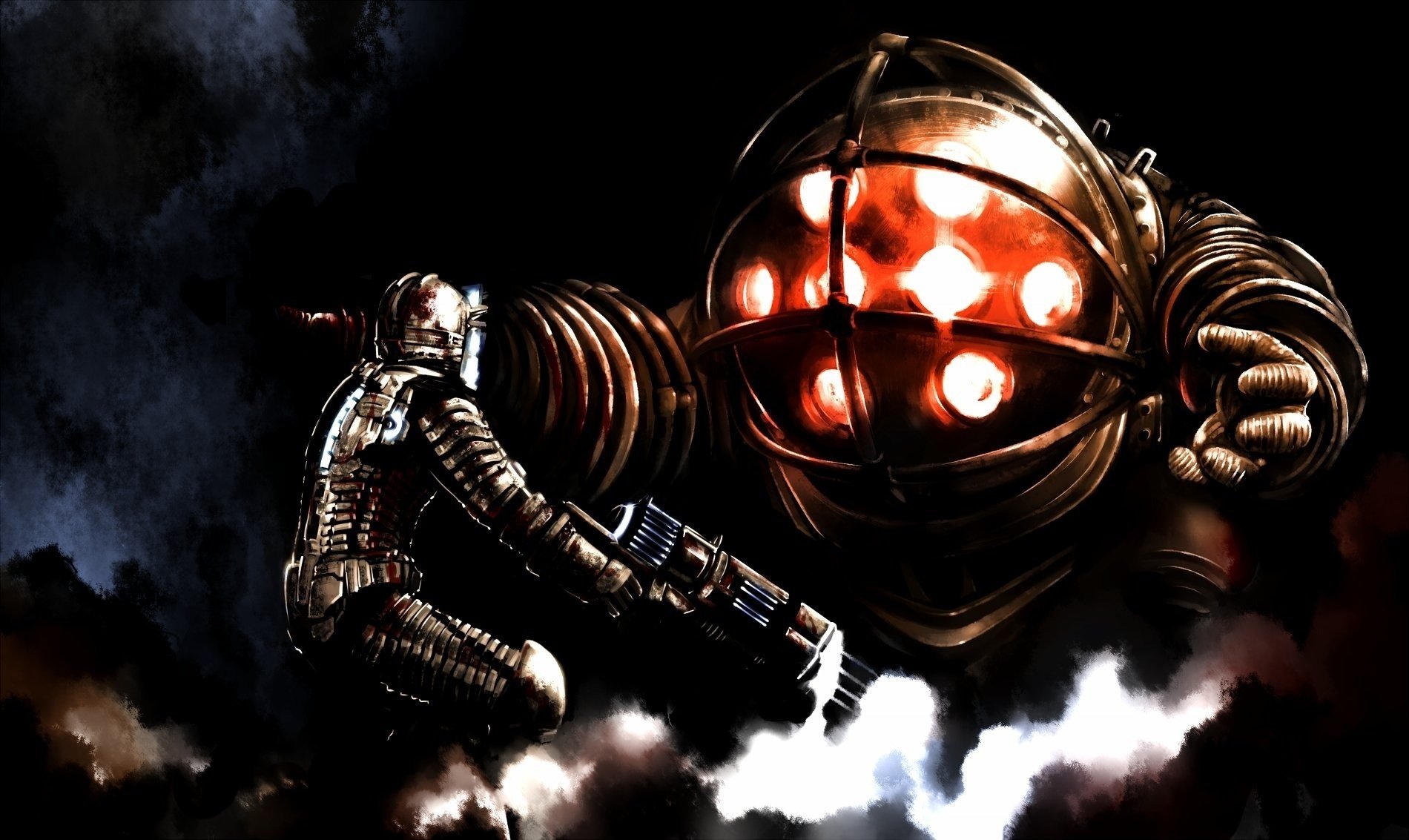 dead space vs bioshock arte rivales dignos lucha isaac clarke batalla batallas dibujos anime fantasía