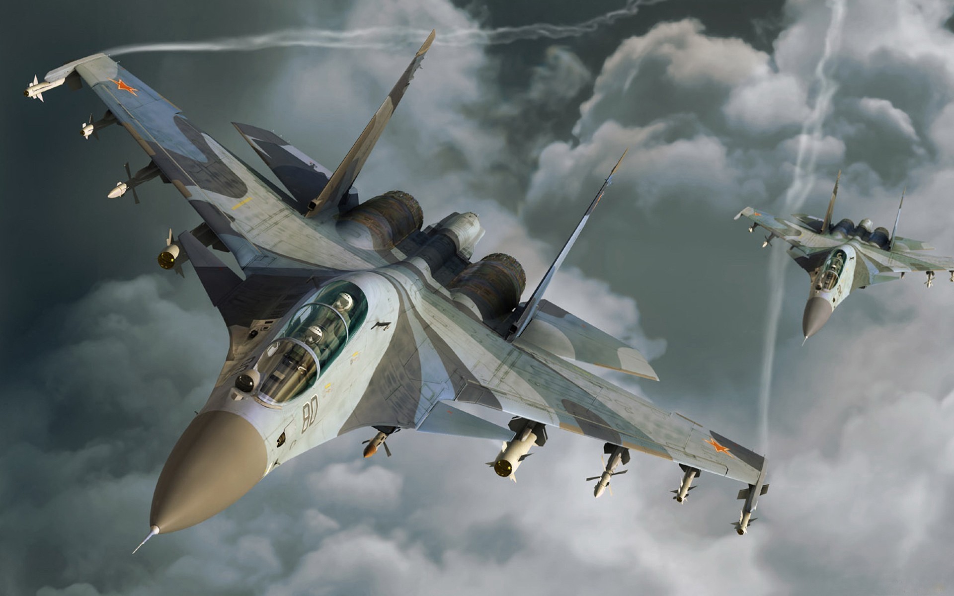 wolken su-30 flugzeug