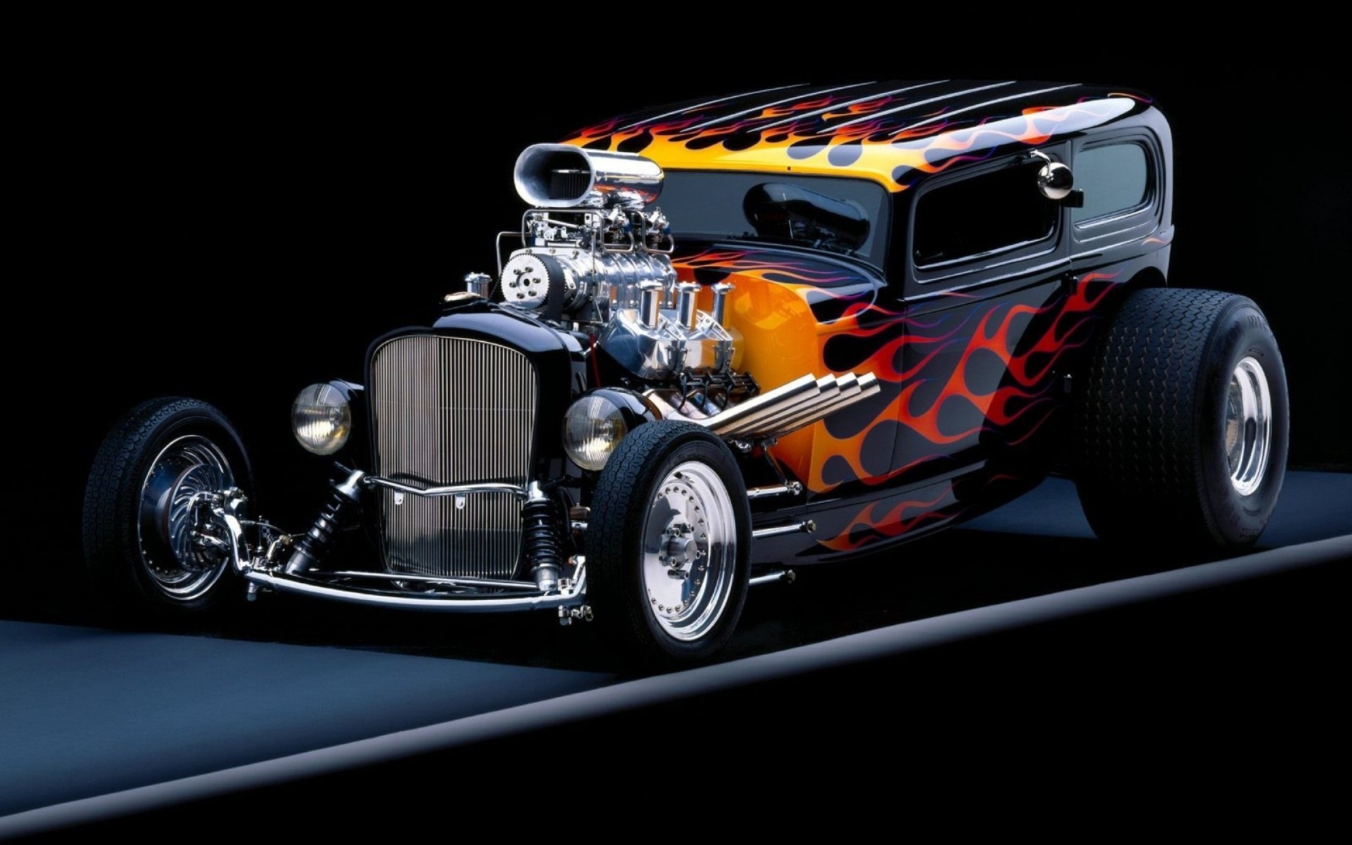 hot rod hot rod frente llama tuning fondo