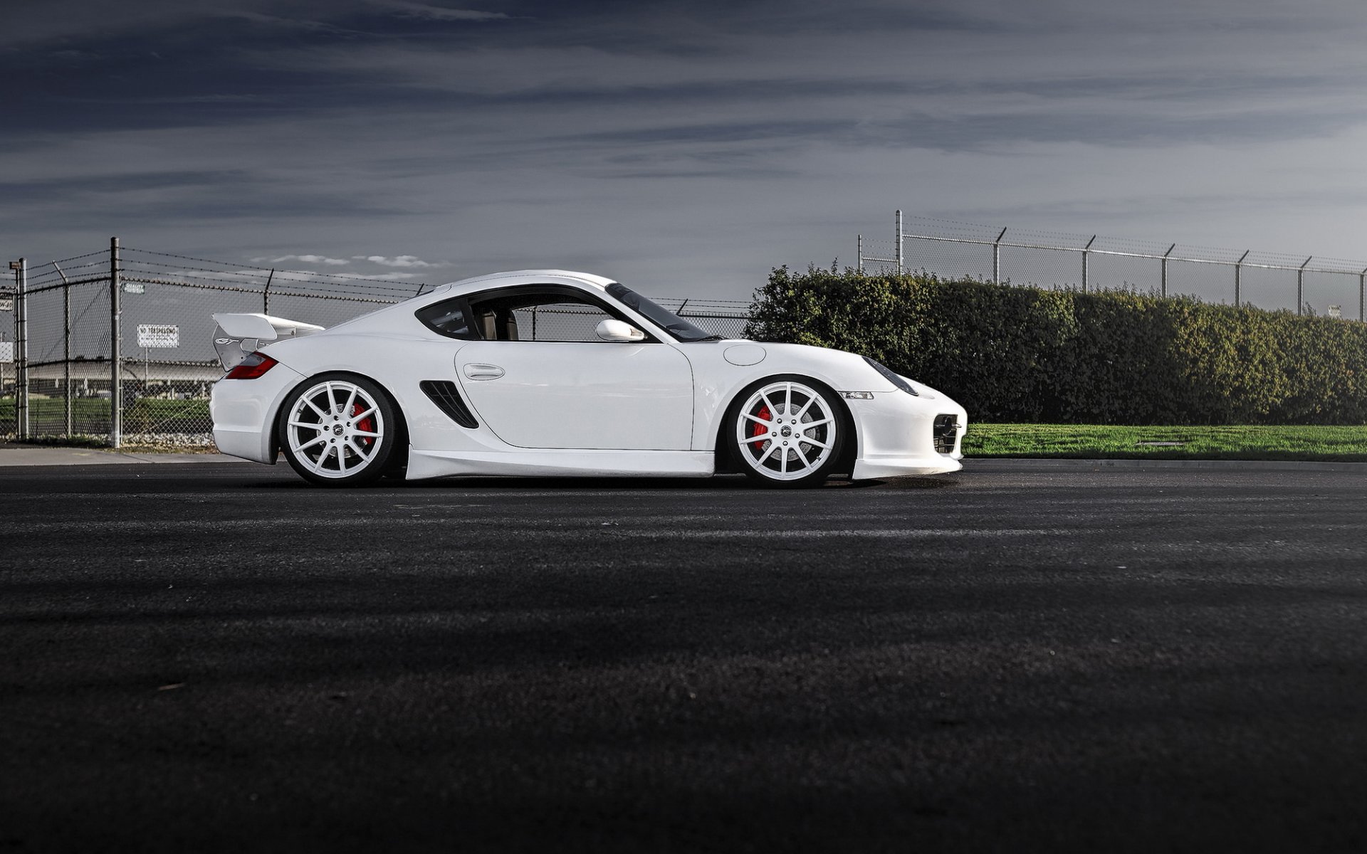 porsche cayman car white