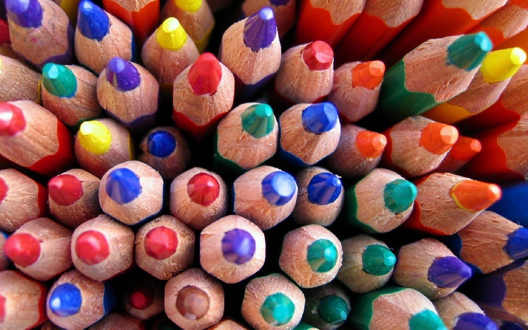 different colors pencils set texture