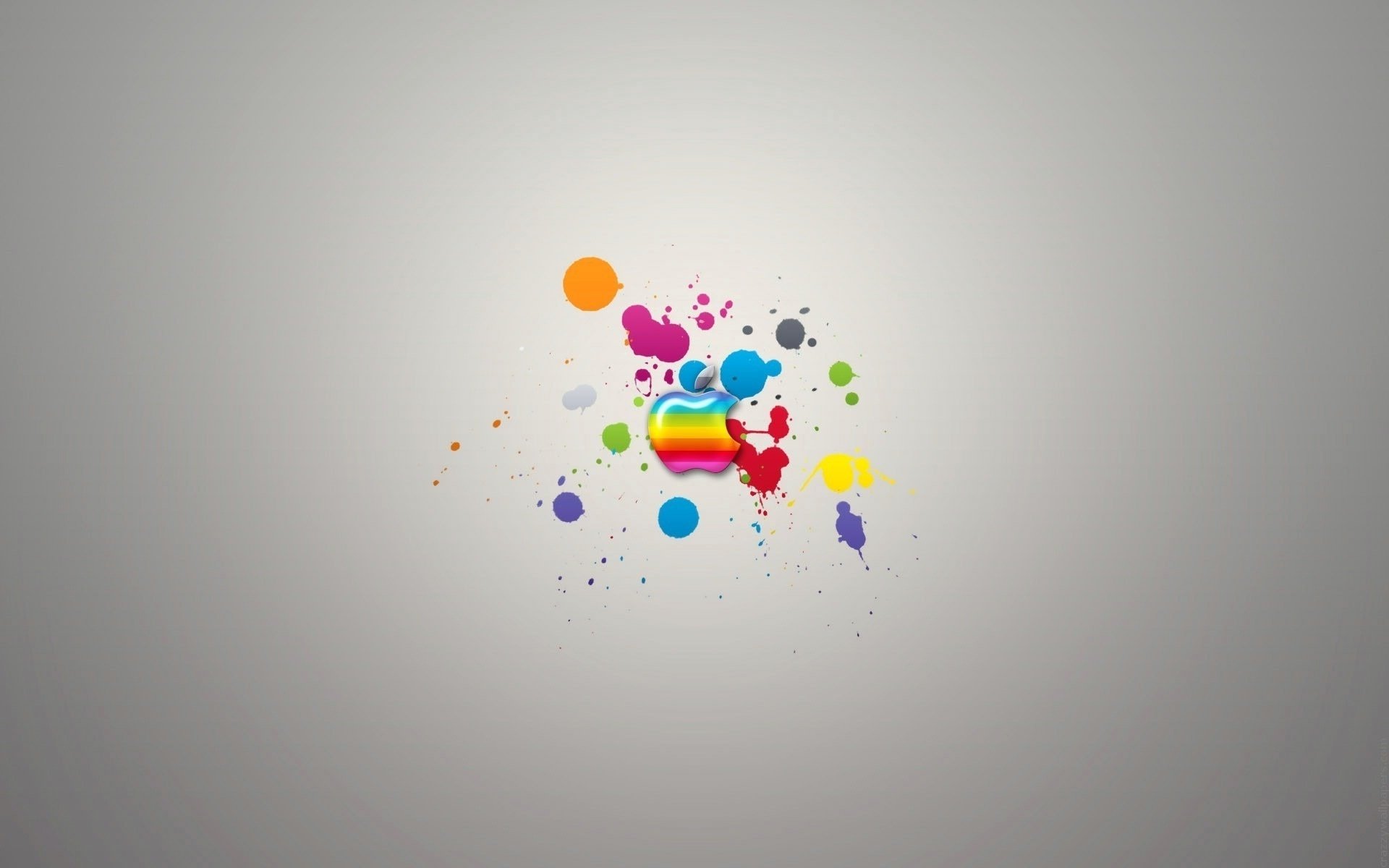 manchas salpicaduras colores surtidos ojo de buey apple emblemas logotipos
