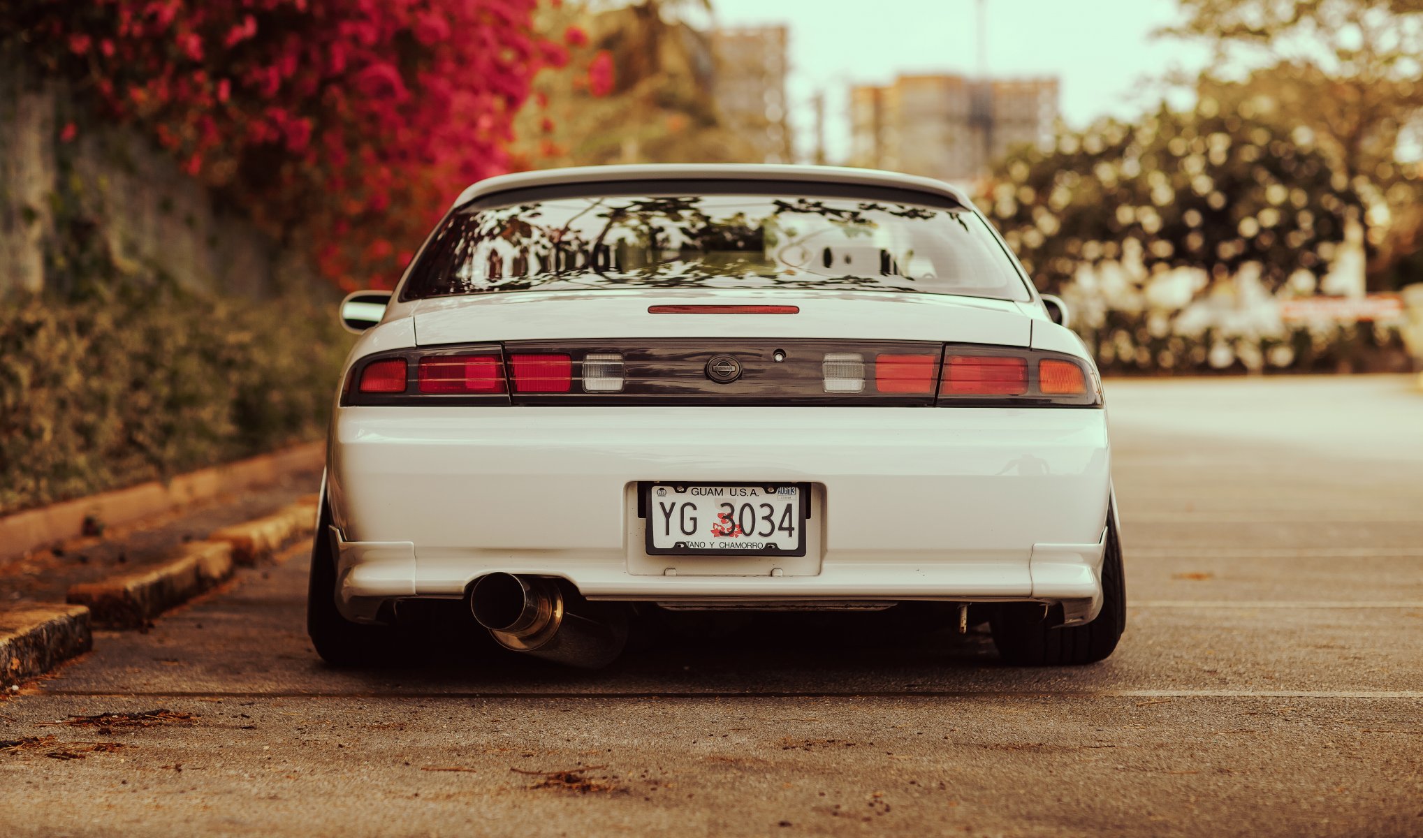 nissan silvia blanco s14 posición nissan blanco flores tuning pared