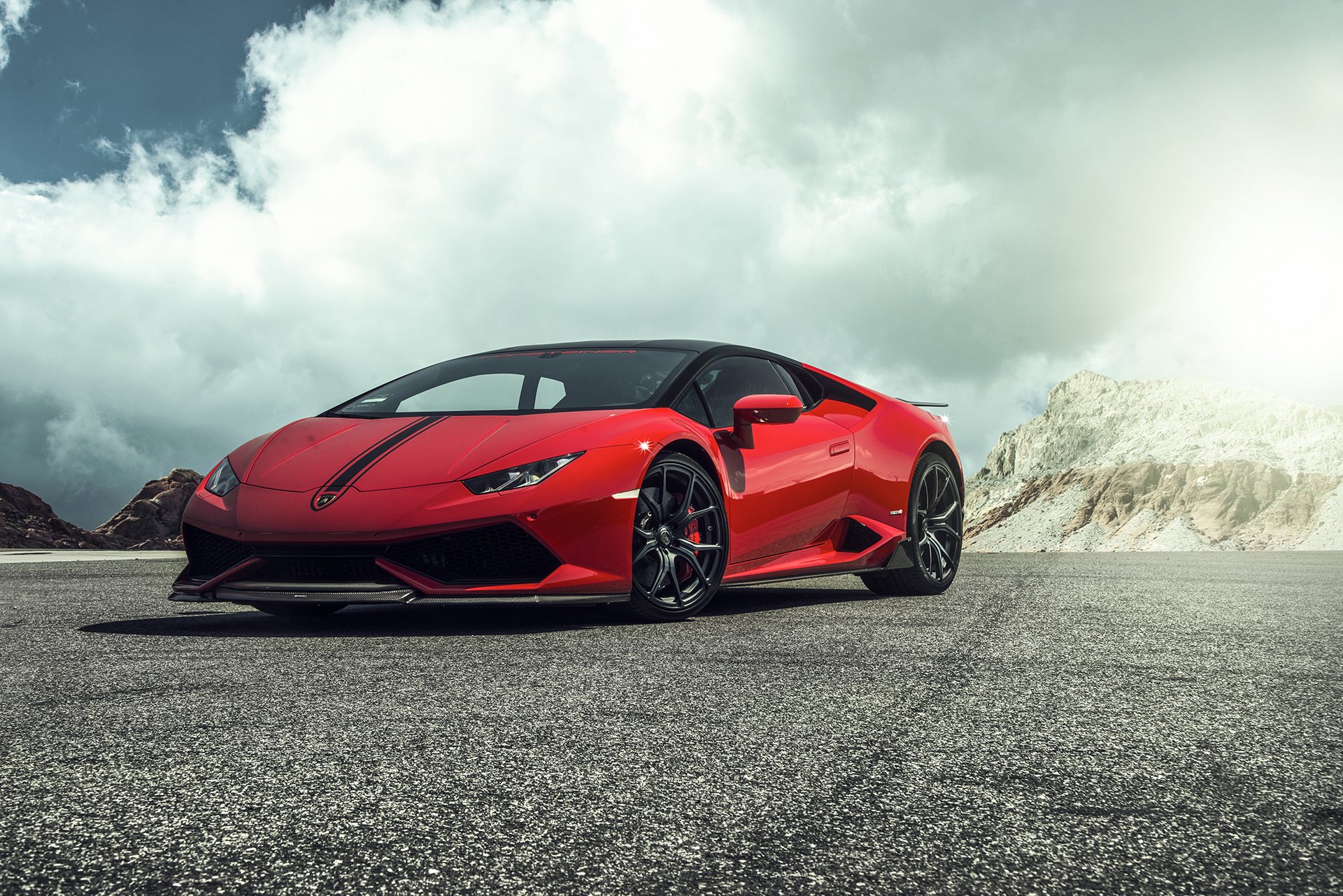 lamborghini huracan supercar red vorsteiner