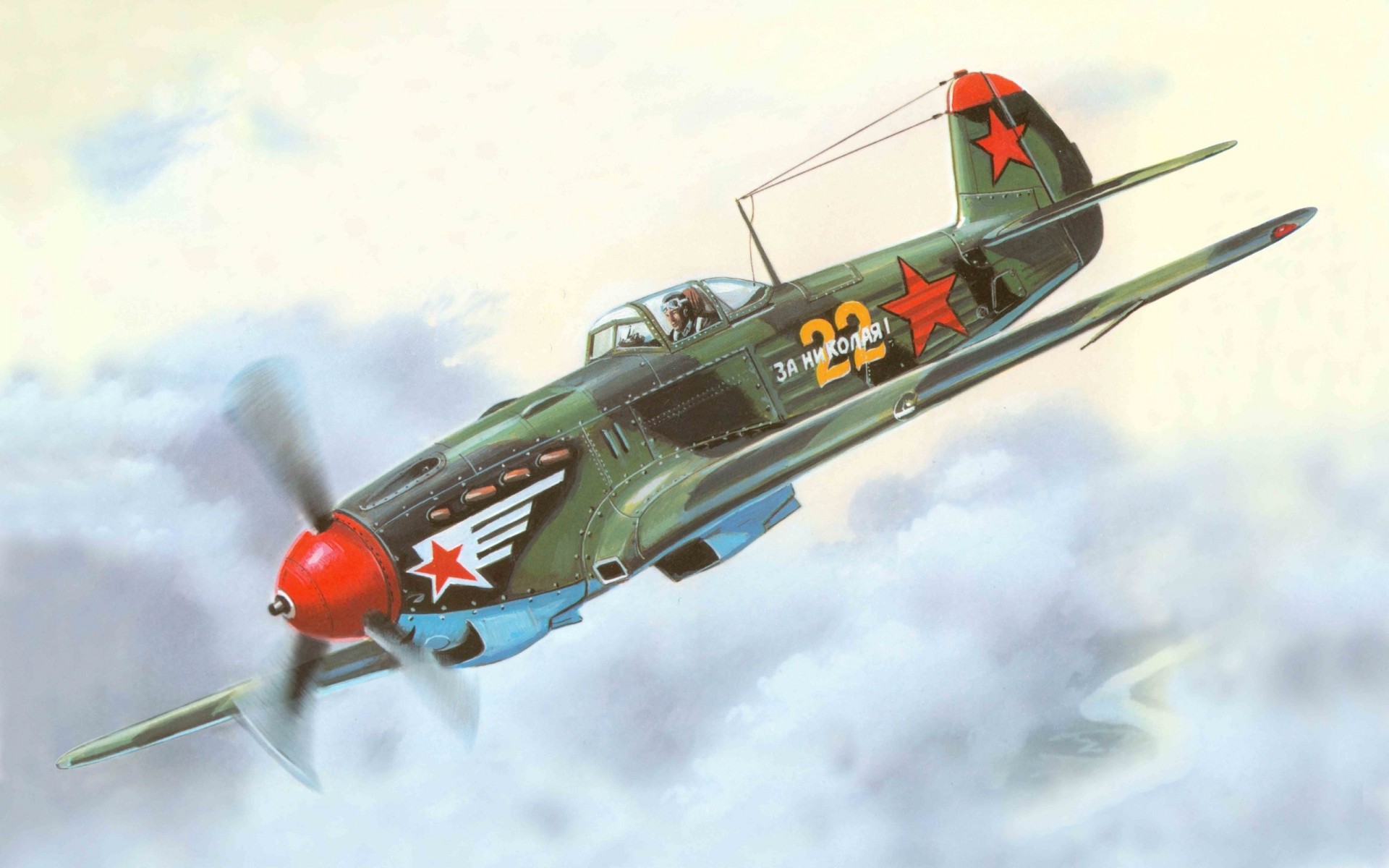 monomotor avión arte yak-9 soviético