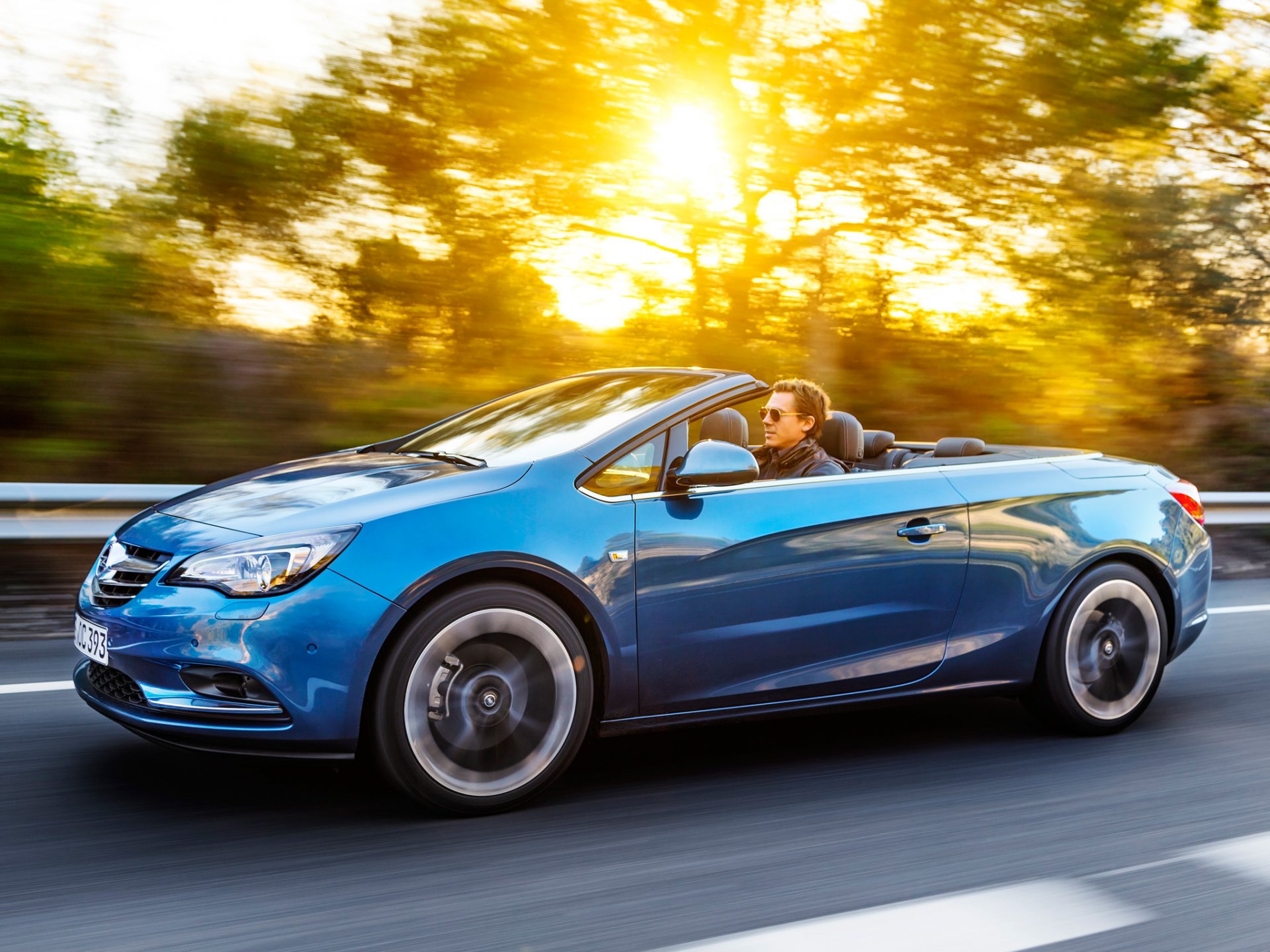 opel cascada auto straße sonne licht