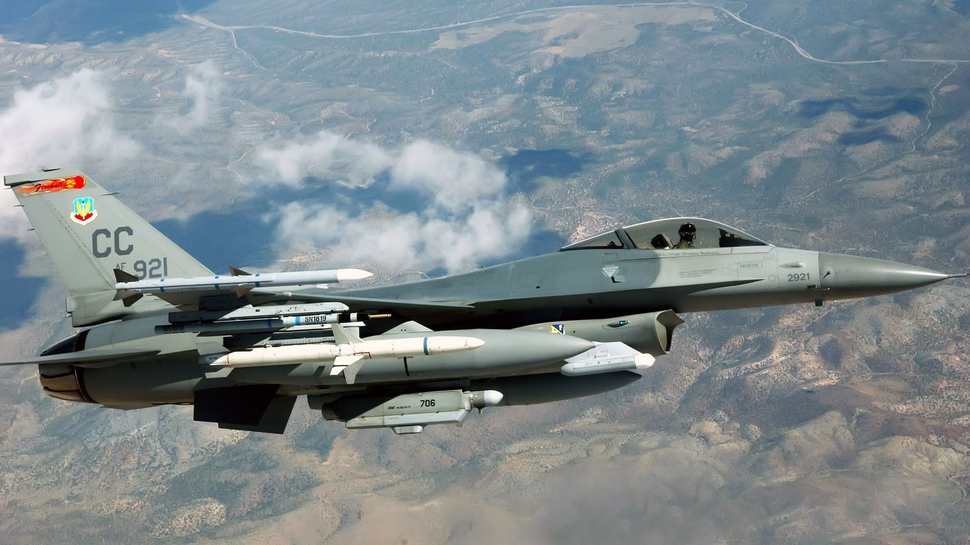 aviation military f-16c plane