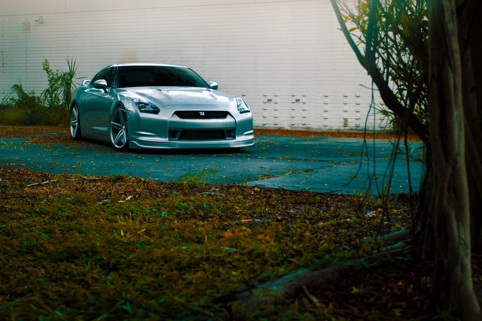 nissan r35 gtr vossen wheels cv5 silver color front