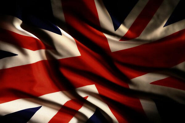 The flag of Great Britain in the wind