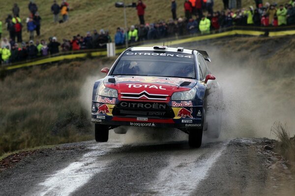 Citroen is racing on a dirty highway