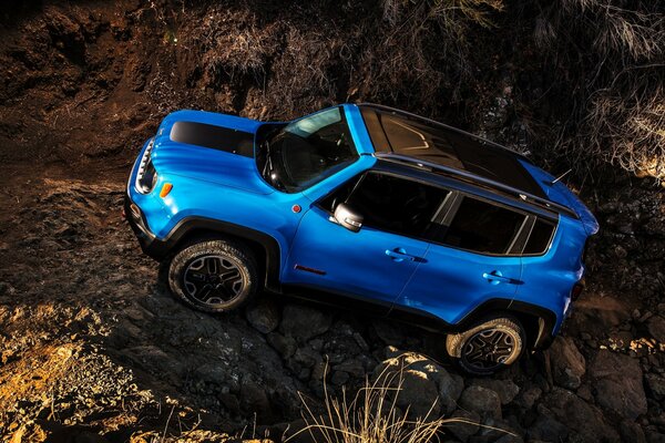 Bleu Jeep renegade trailhawk