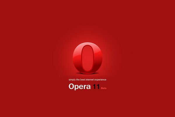 Emblema del navegador opera sobre fondo rojo