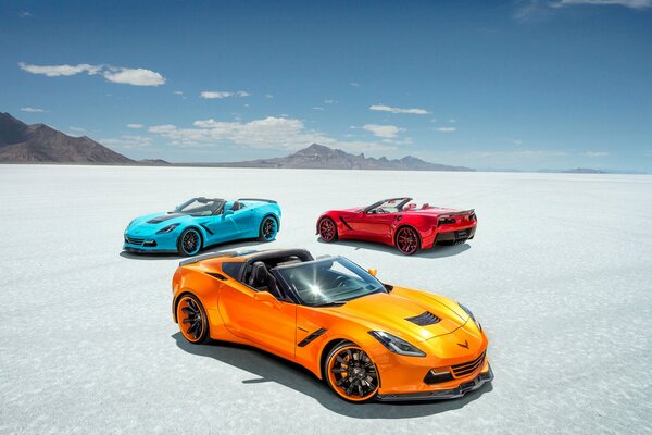 Chevrolet, Corvette, kabriolet na tle nieba