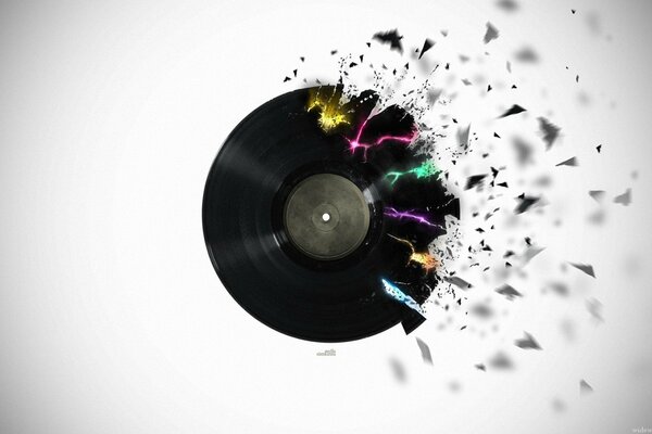 La belleza de la explosión del disco de vinilo