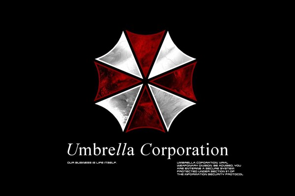 Emblema bianco e rosso del gioco Resident Evil