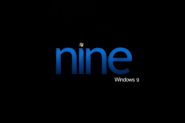 Windows 9 nine on a black background