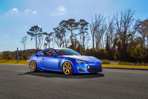 Blue Toyota car tuning