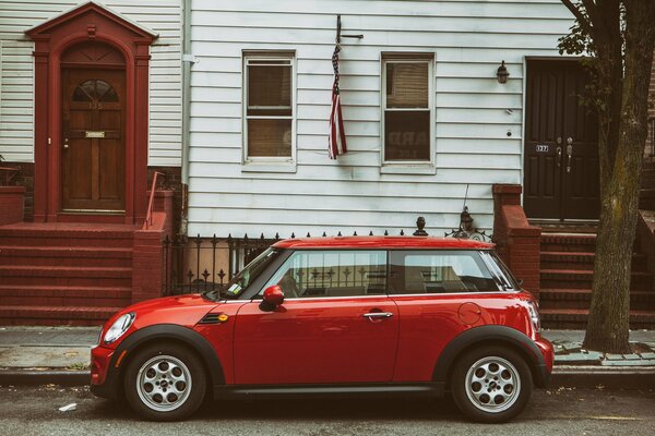 Fond d écran voiture mini rouge