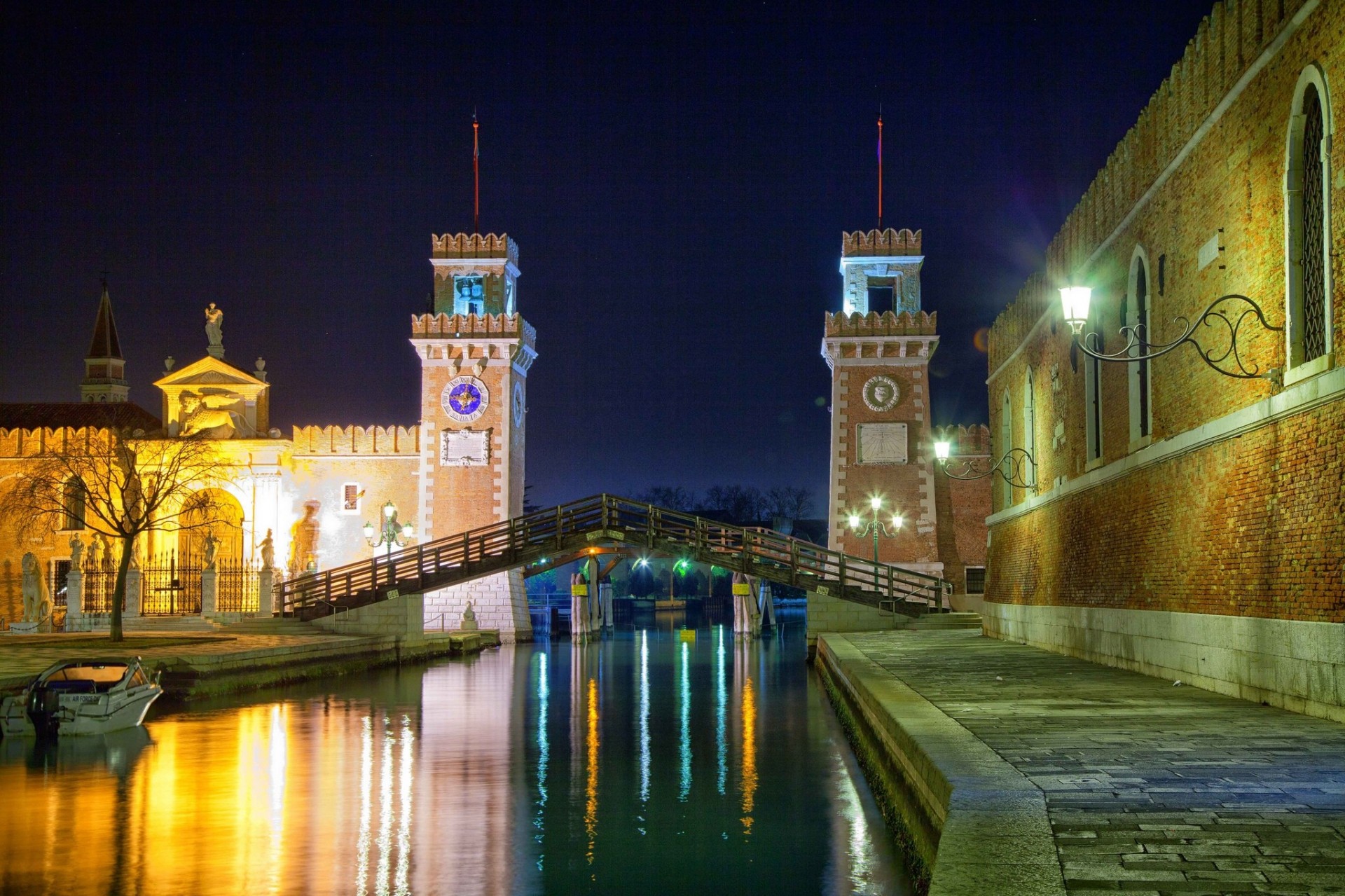 lichter venedig nacht brücke