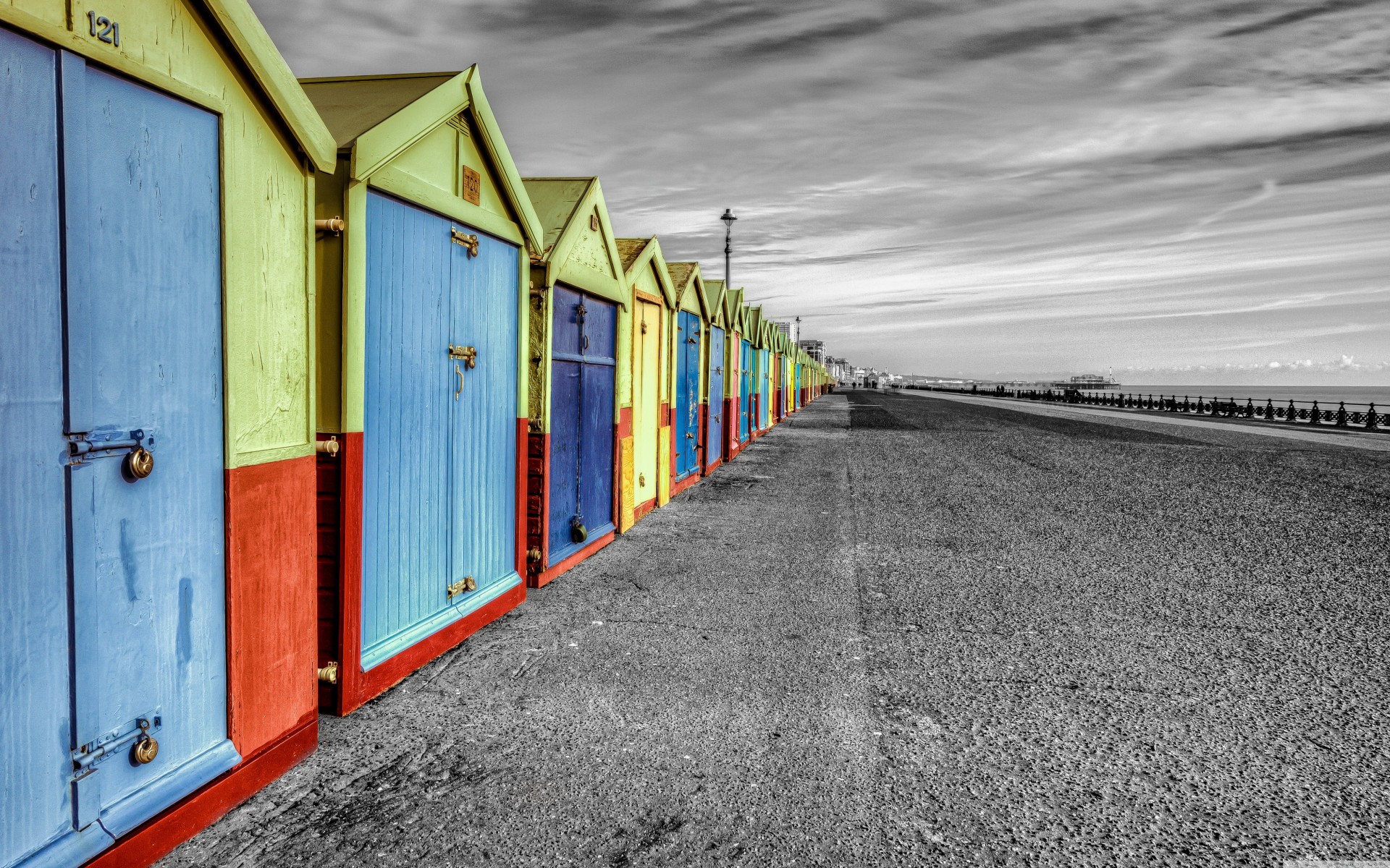 multicolor muelle vacaciones inglaterra nubes brighton arquitectura mar cabañas