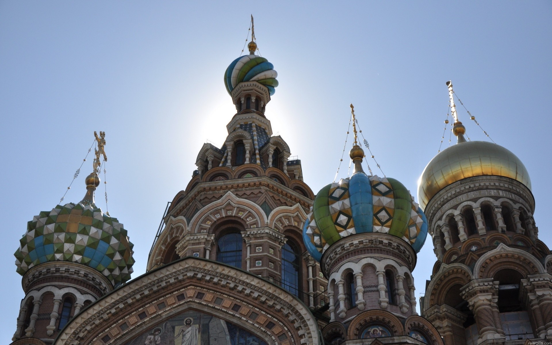 russia blue church close up town