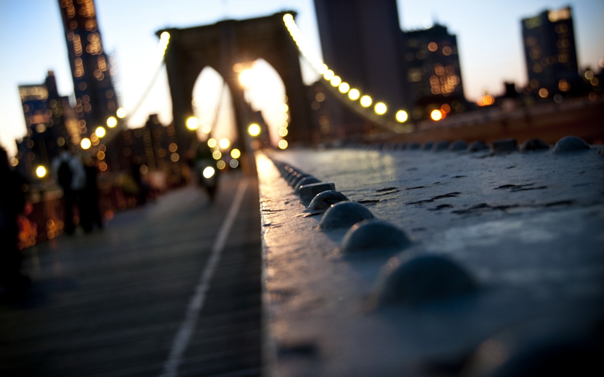 new york york manhattan bokeh états-unis ville brooklyn pont nouveau