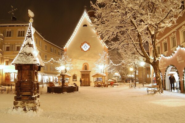 Christmas and snowy Italy in lights