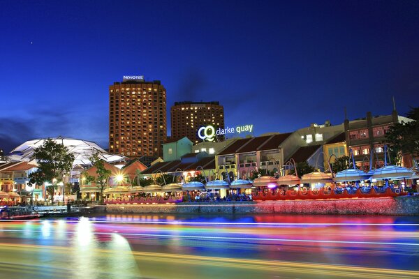 Bright saturated night Singapore