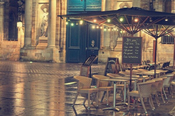 Vintage terrasse café en plein air