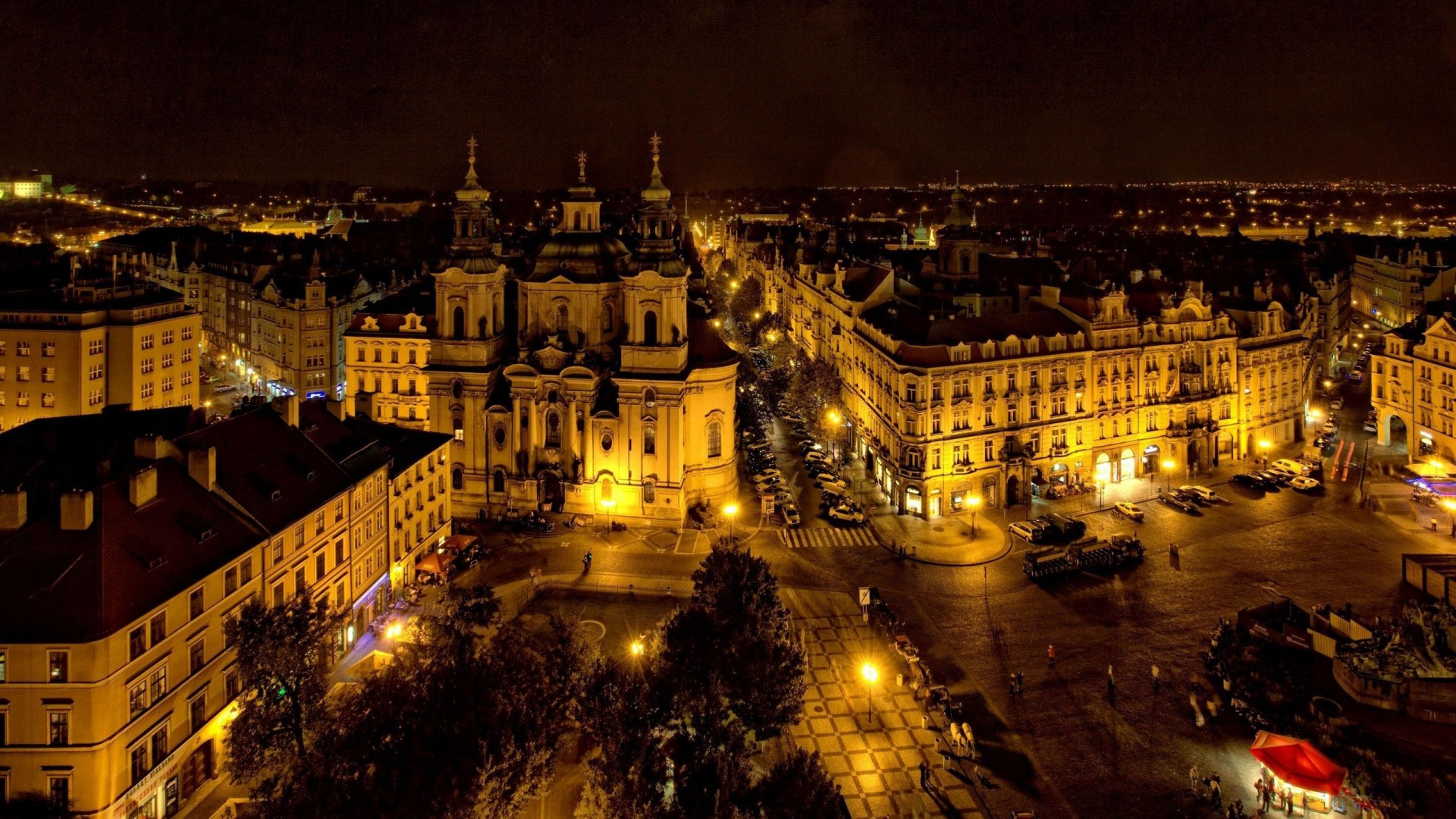 nacht stadt prag tschechische republik