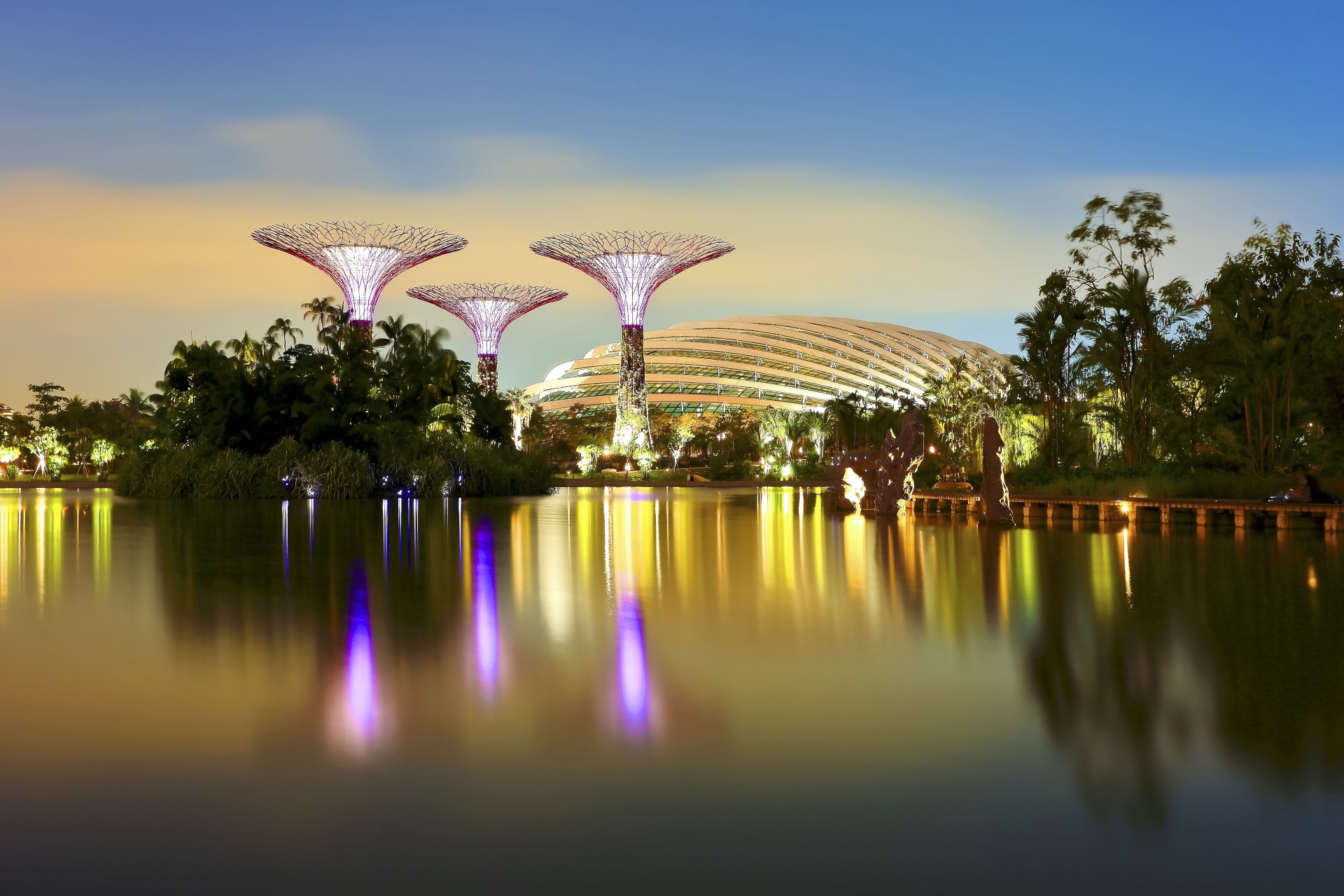 nacht stadt singapur