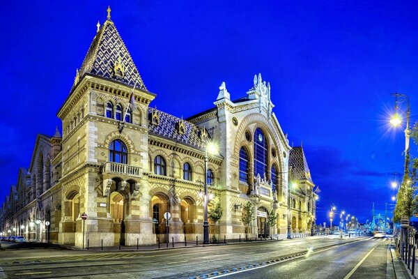 Architettura della città notturna Ungheria