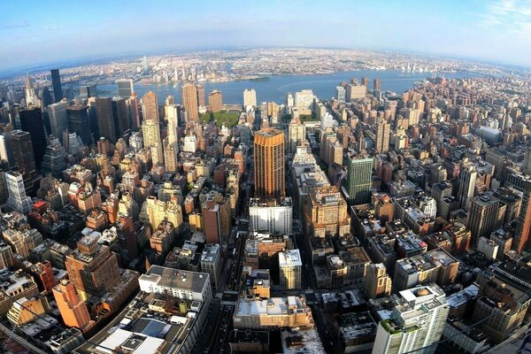 Panorama of the city from the sky