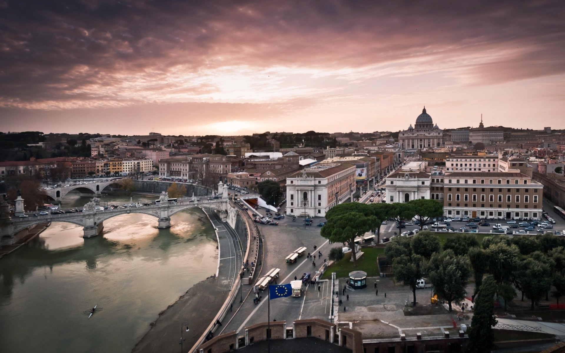 italy architecture town rome night building panorama