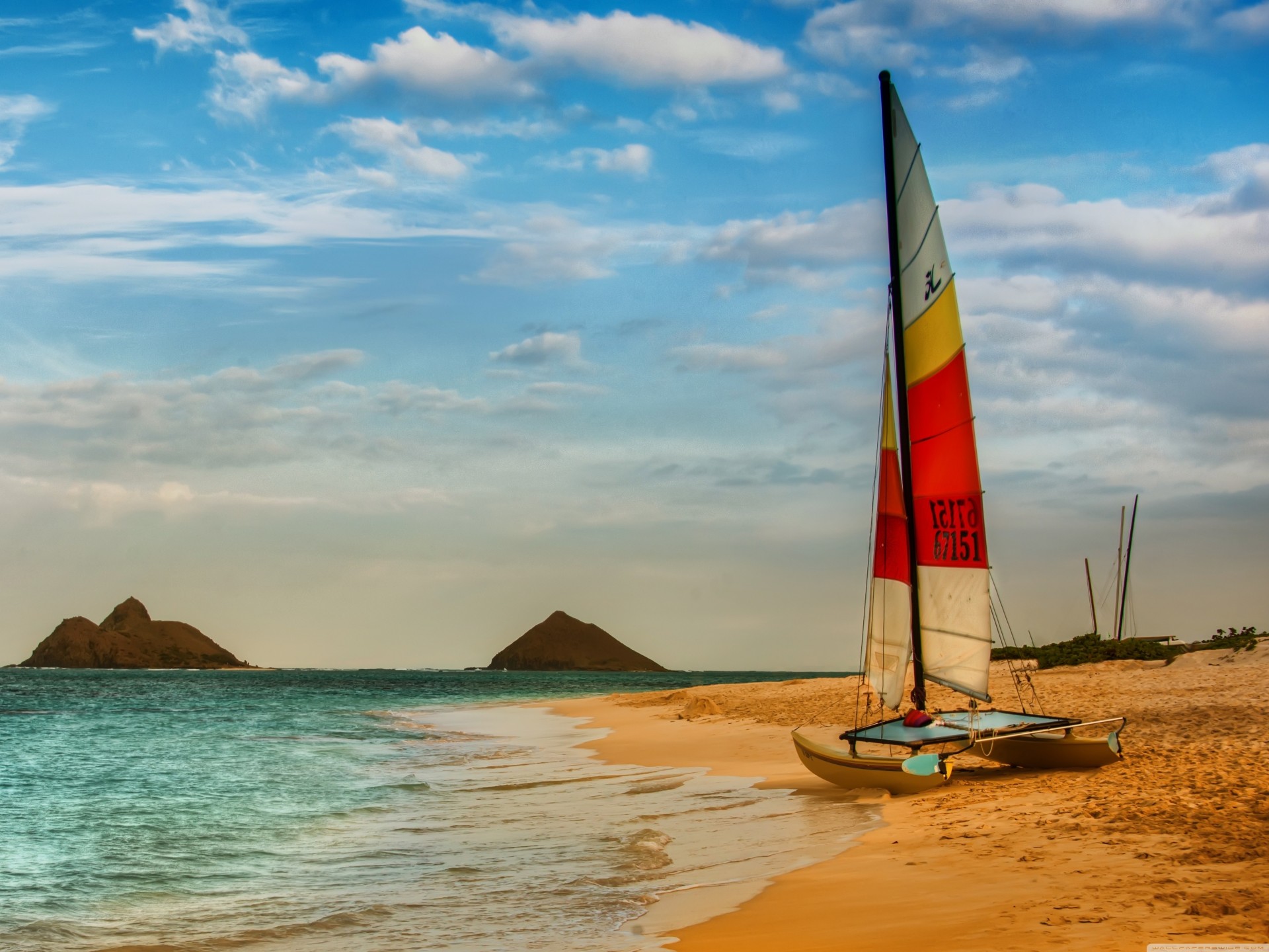 sable plage hawaii oahu bateau océan