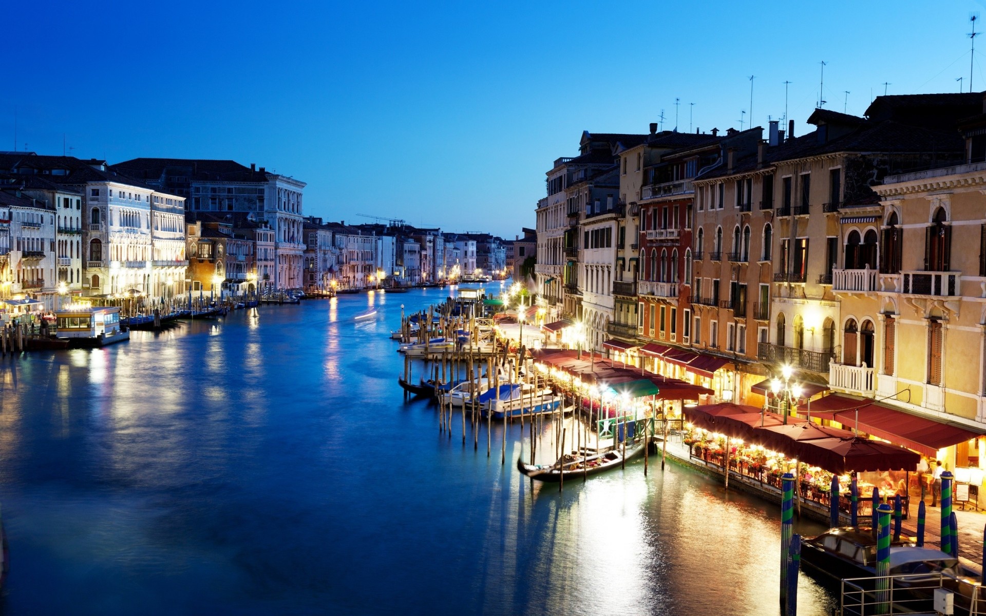 włochy canal grande wenecja noc canal grande