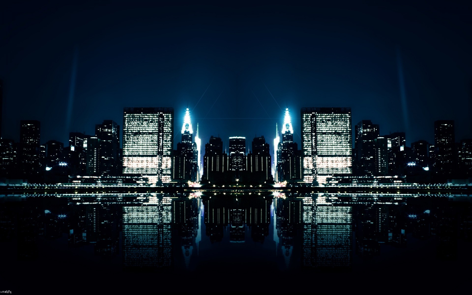 reflexionen nacht stadt