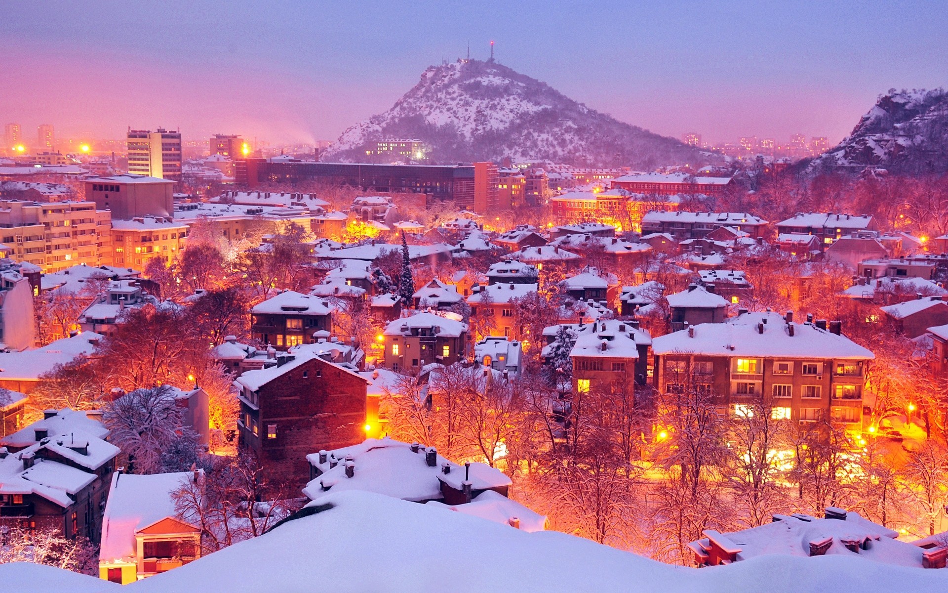 plovdiv invierno bulgaria faros ciudad