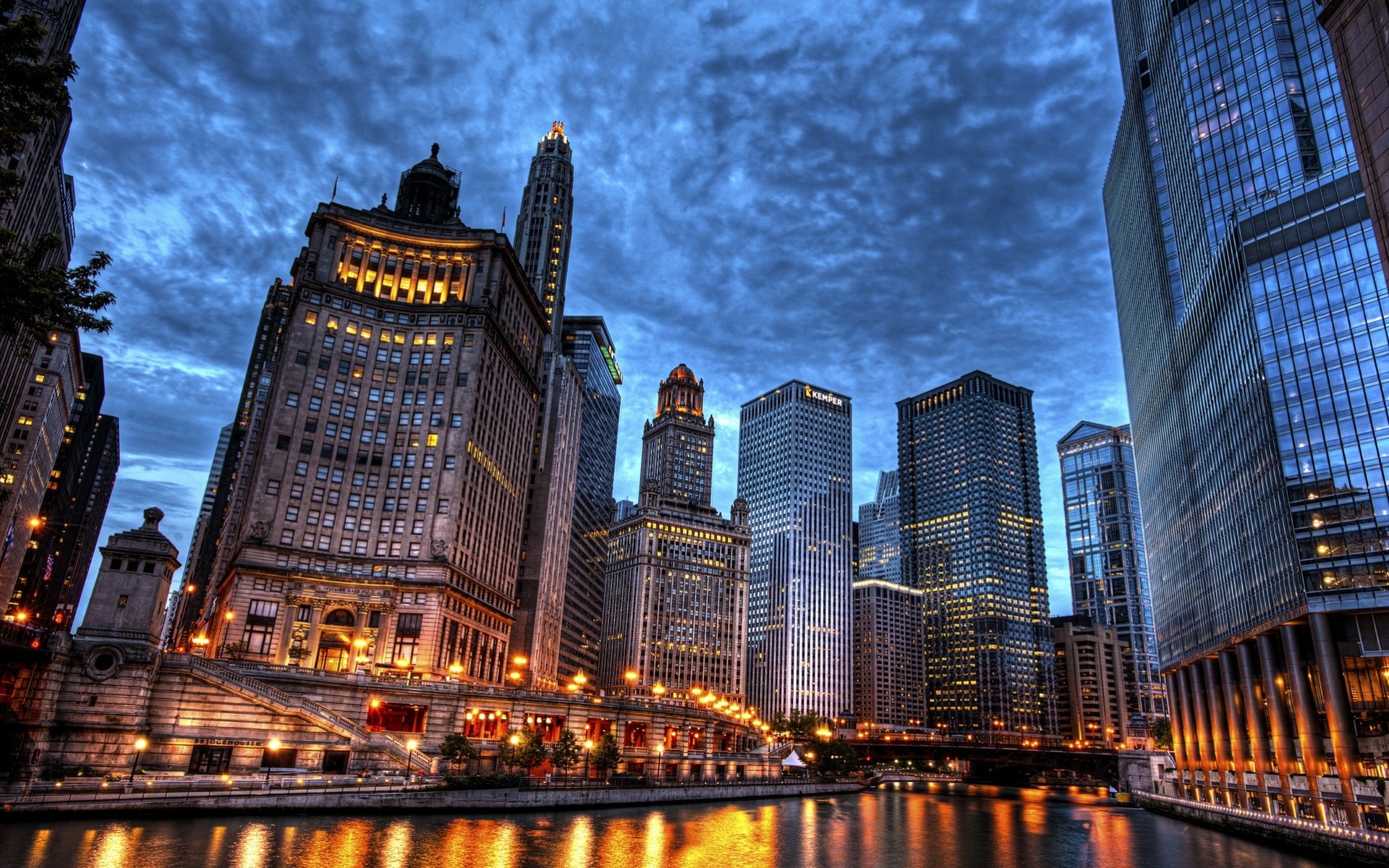 chicago estados unidos illinois noche cielo