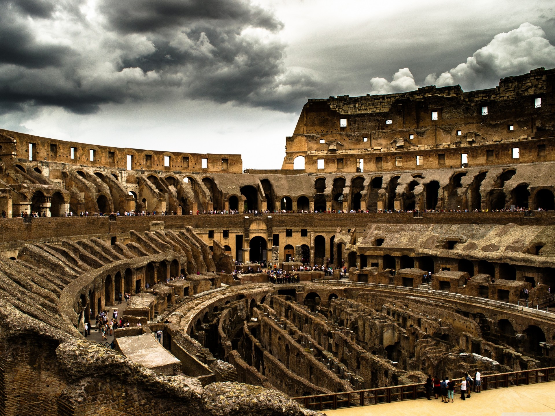 himmel bewölkt kolosseum historisch rom amphitheater italien