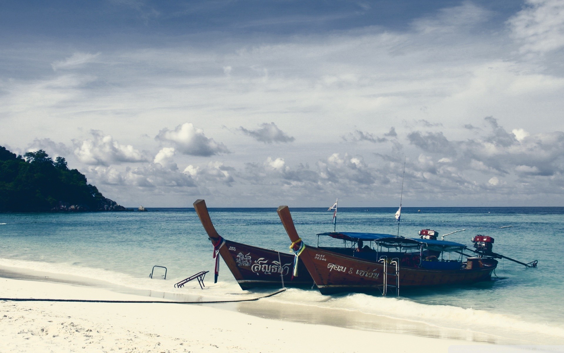 playa paisaje tailandia mar barco verano