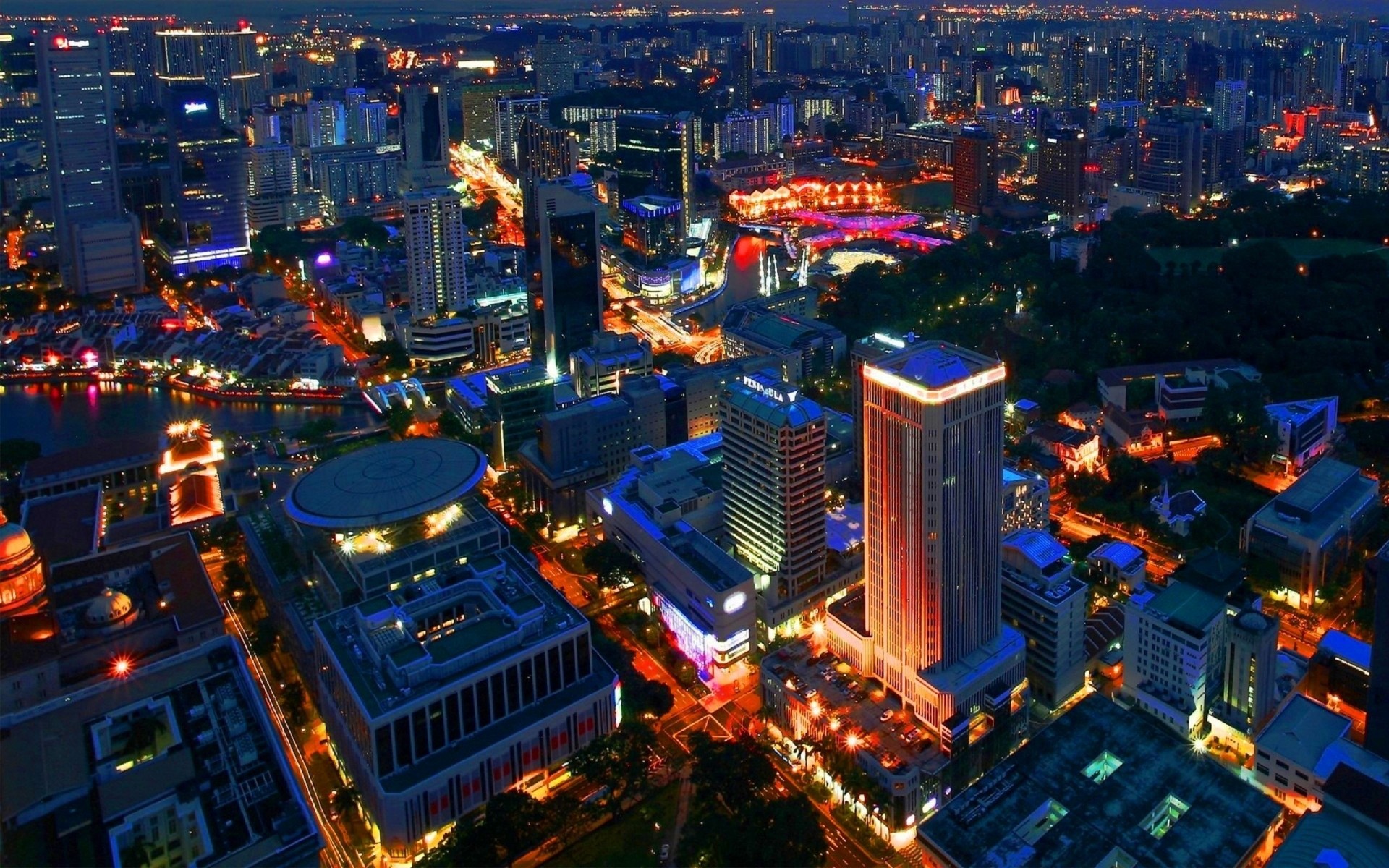 bâtiment nuit singapour