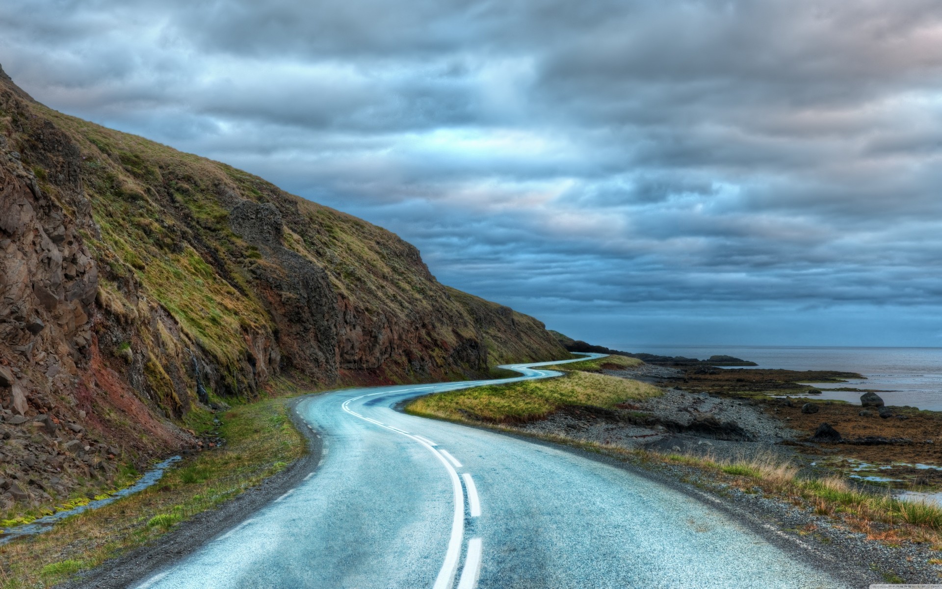 islandia chmury droga