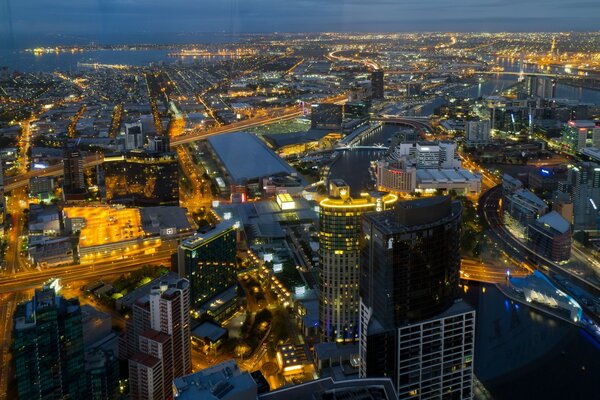 Melbourne une des villes Australie vue de dessus